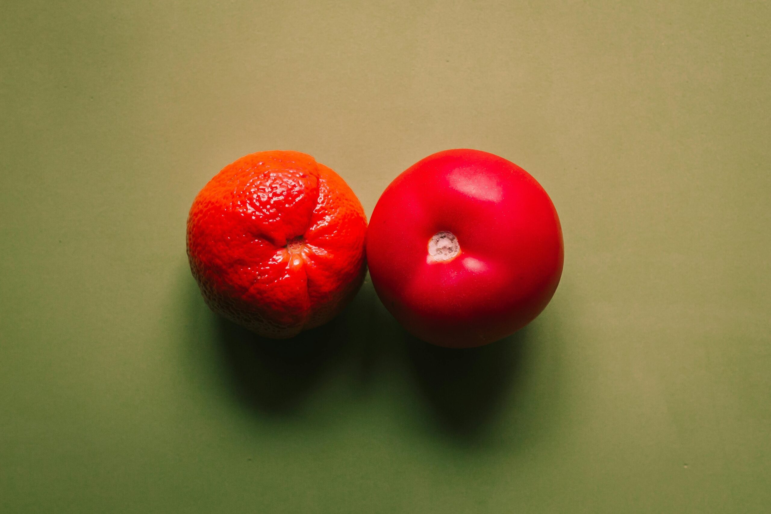 Side-by-side comparison showing improved skin after adopting an organic vegetable diet