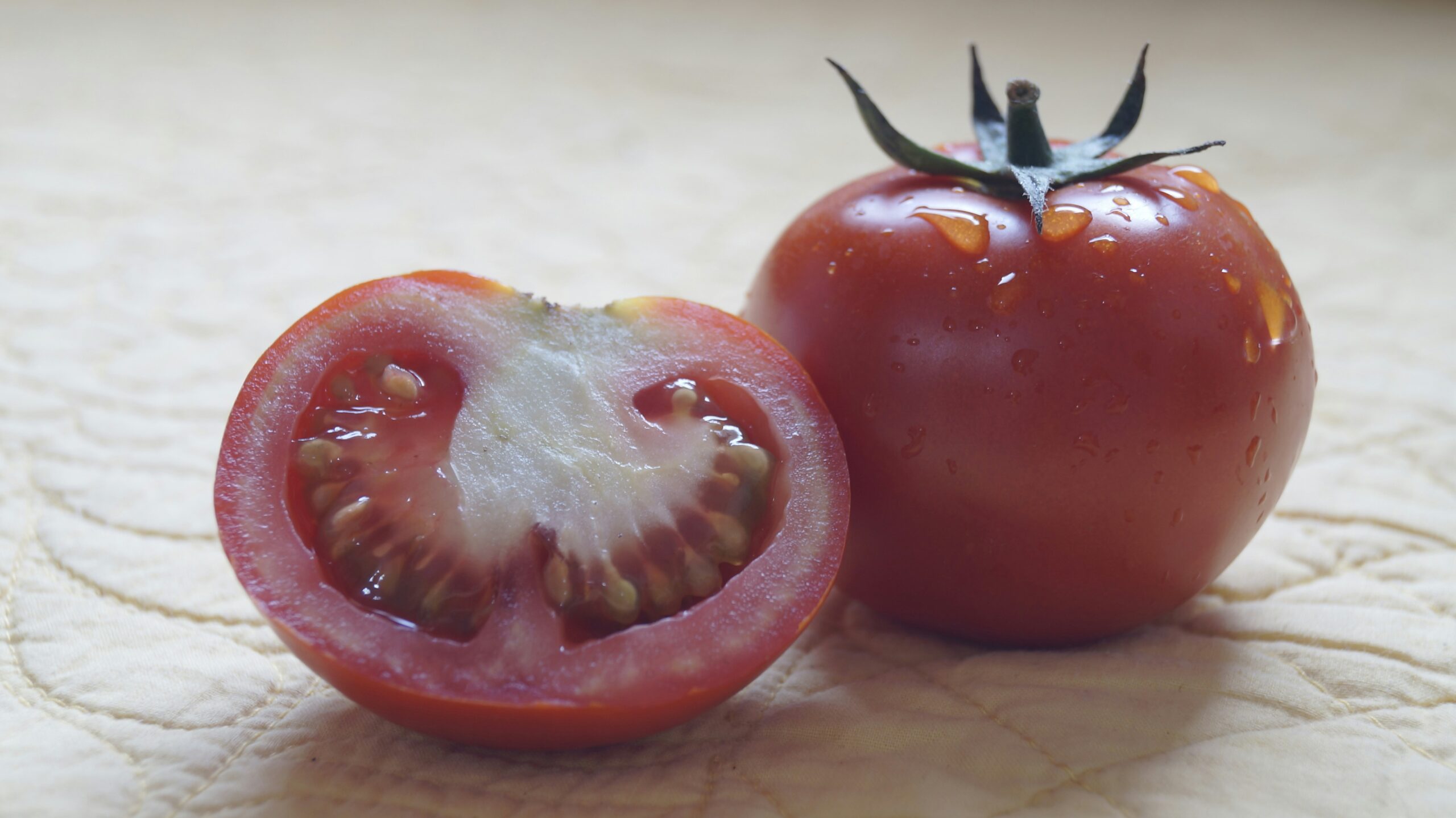 Side-by-side images showing improvement after using organic vegetable-based skincare