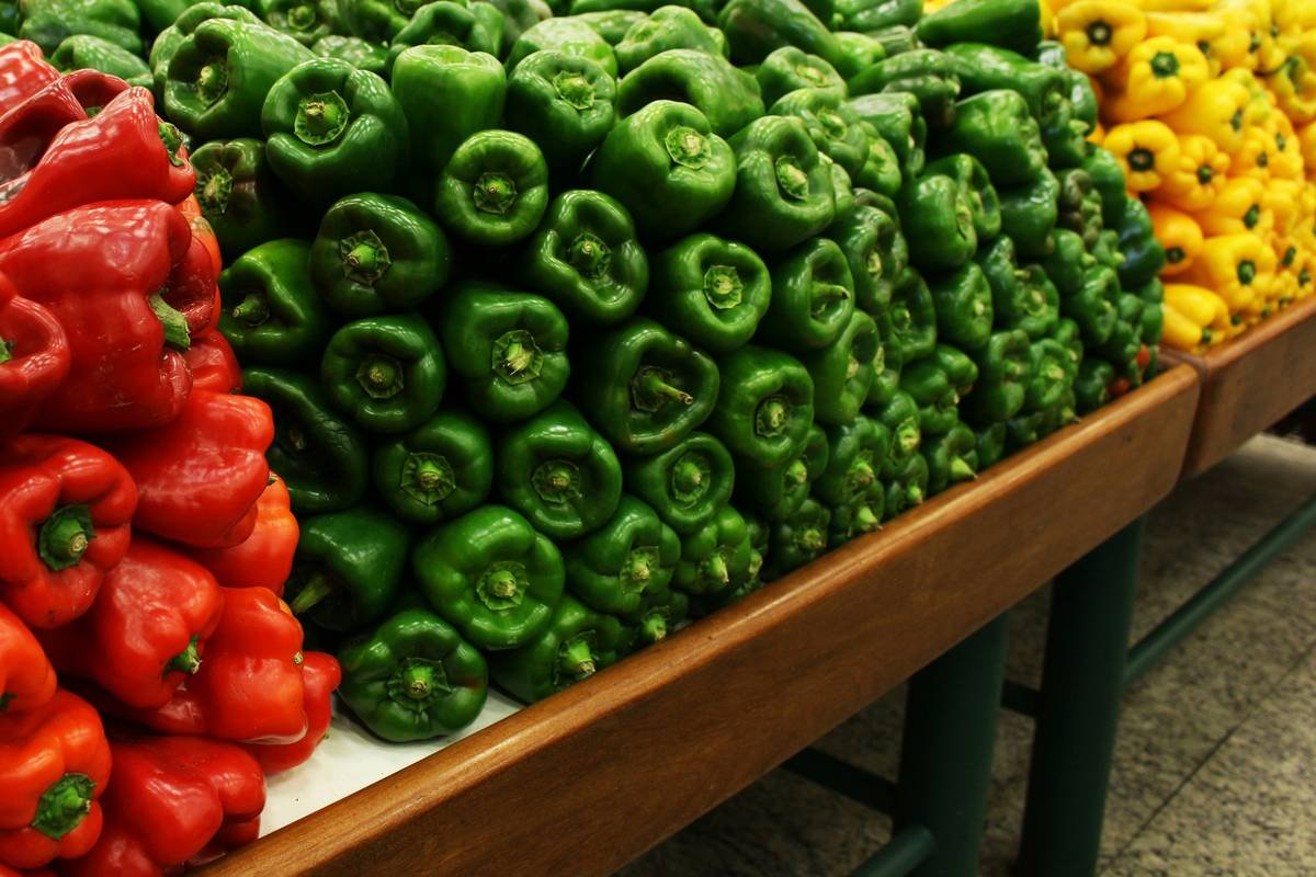 A vibrant basket of fresh organic vegetables including carrots, spinach, and bell peppers